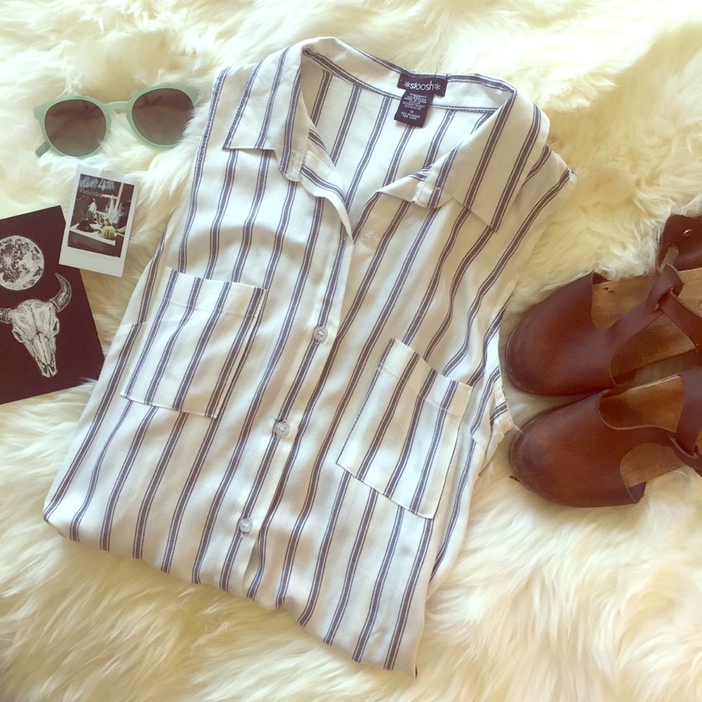Sleeveless Button-Down Blouse